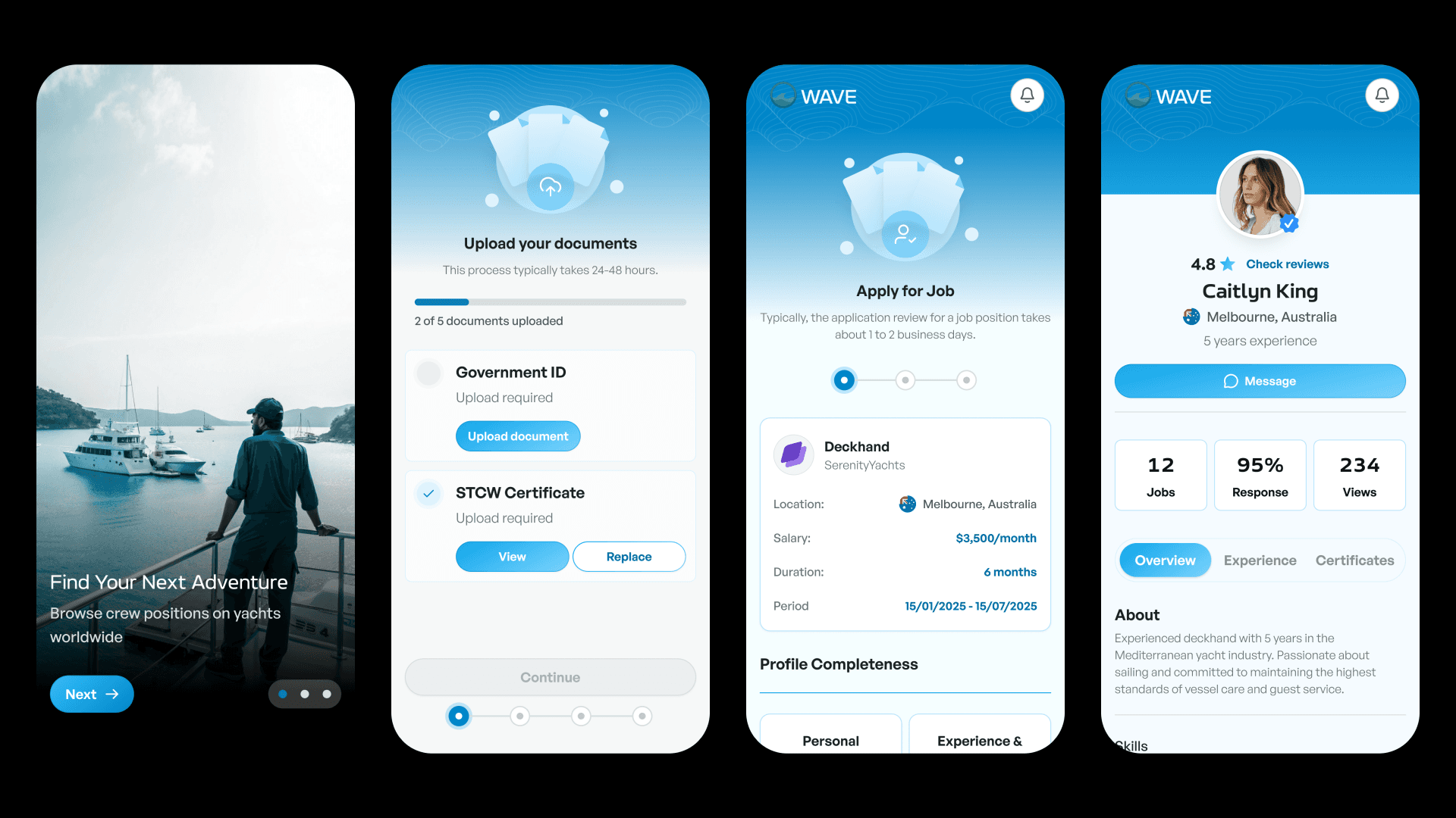 Wave crew app: visual design
